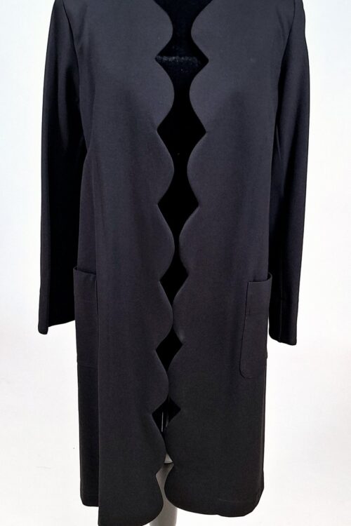 Lang vest/blazer/jas met speels detail Zwart