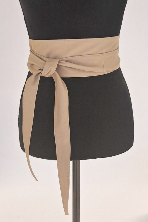 Leren knoopriem Beige